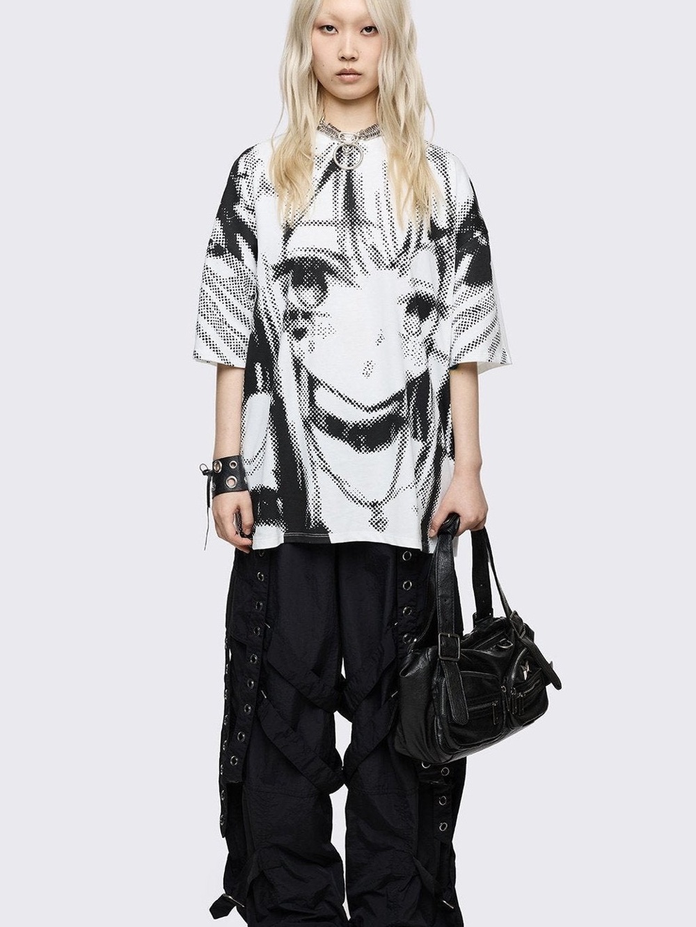 Minga London Anime Cutie Pixel Girl Graphic T-Shirt NWT S